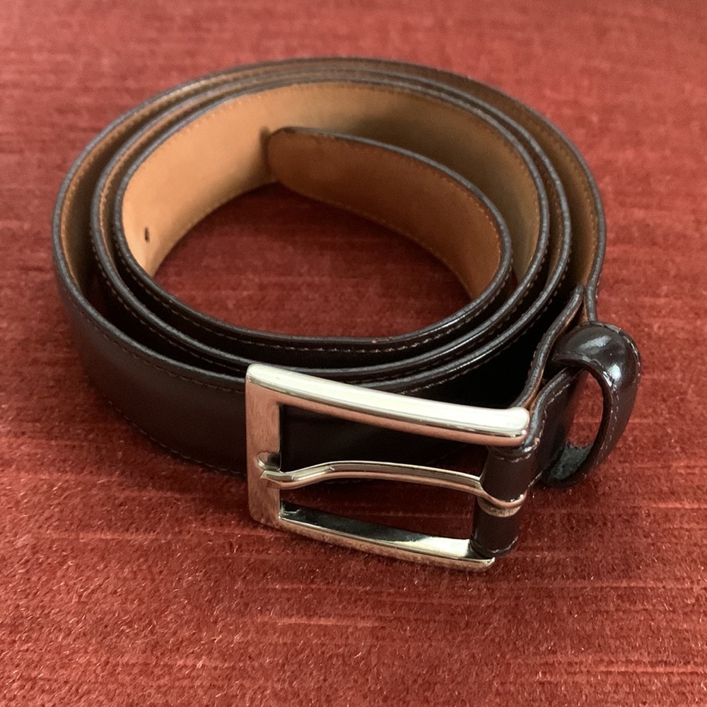 Brooks Brothers brown leather belt Italy made 36